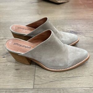 Jeffrey Campbell Favela-2 clog Taupe Suede Mules size 8
